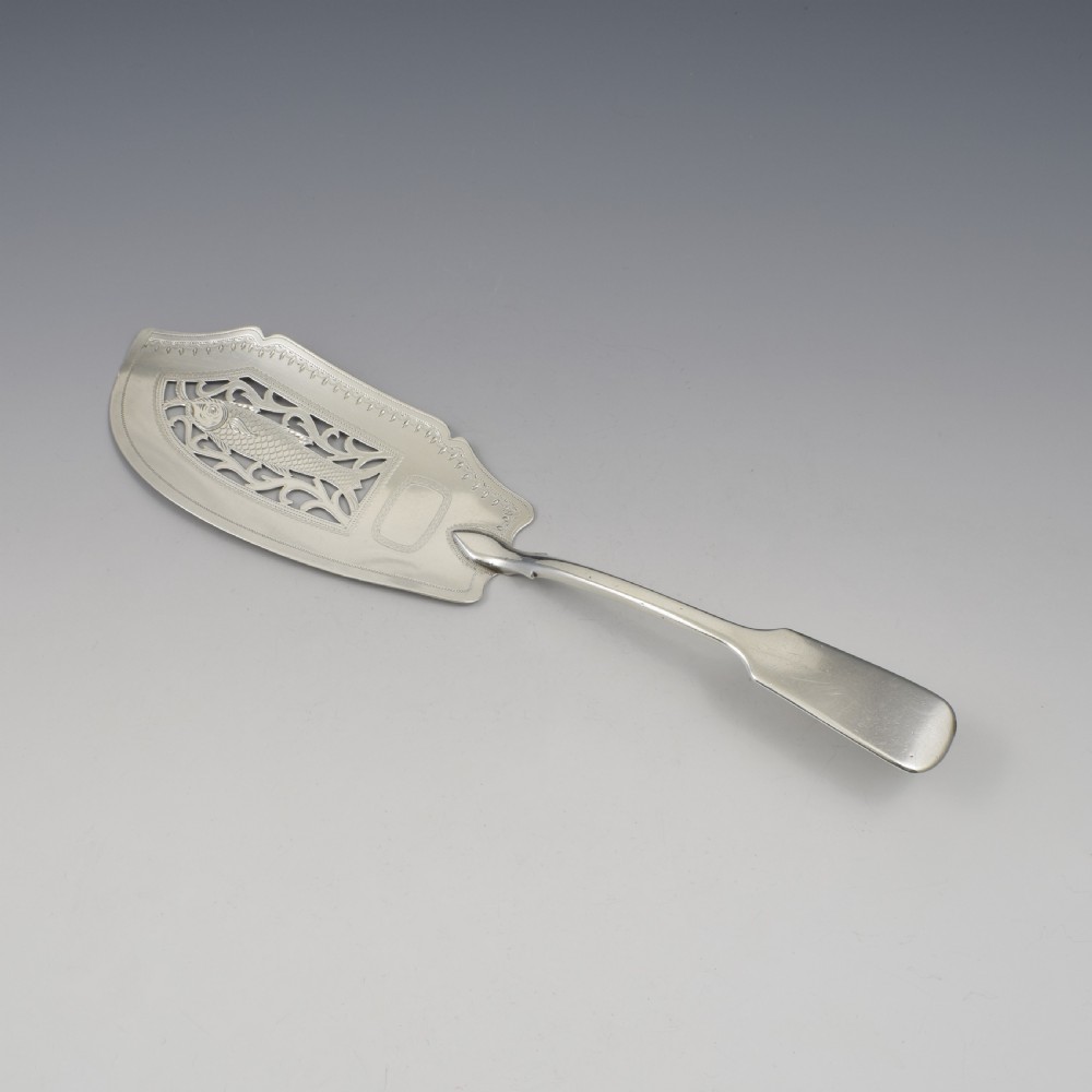 Rare Elizabeth Morley Georgian Silver Fish Slice Server  View V
