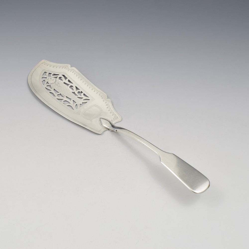 Rare Elizabeth Morley Georgian Silver Fish Slice Server  View VI