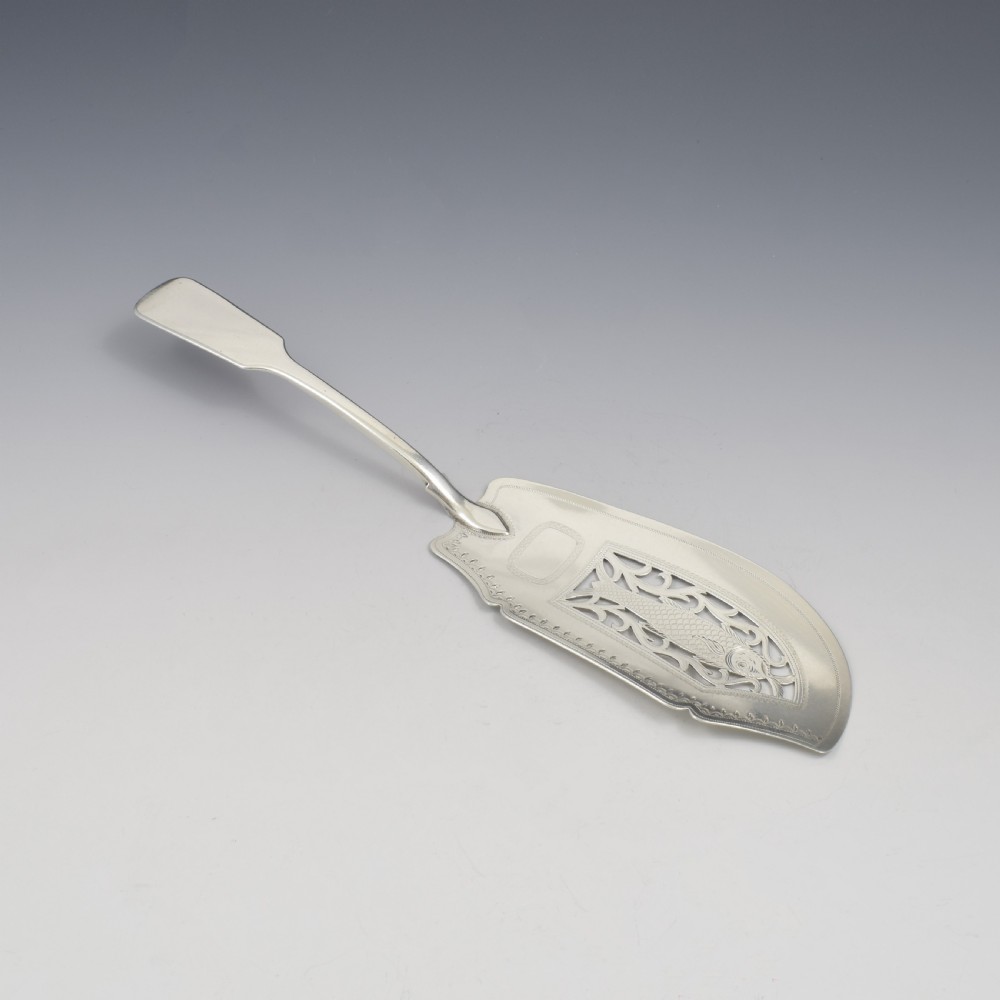 Rare Elizabeth Morley Georgian Silver Fish Slice Server  View VII