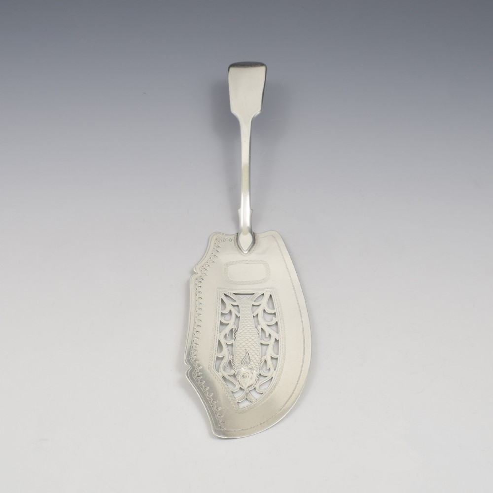 Rare Elizabeth Morley Georgian Silver Fish Slice Server  View VIII