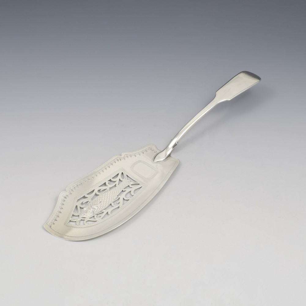 Rare Elizabeth Morley Georgian Silver Fish Slice Server  View X