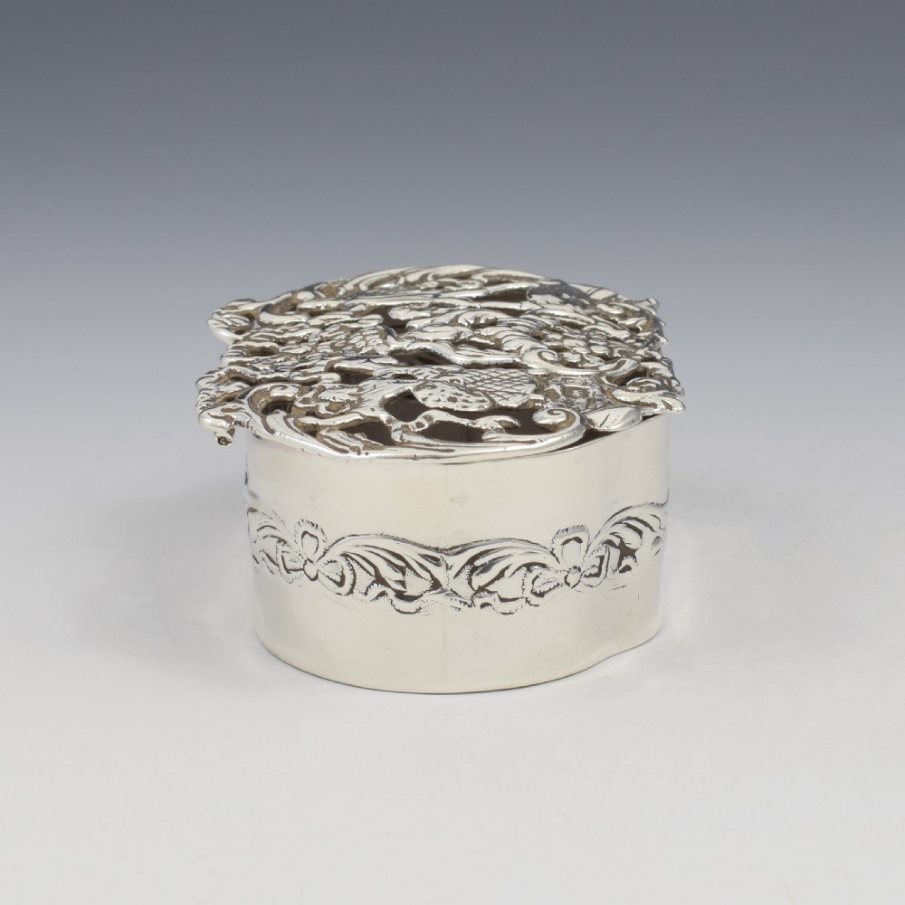 Victorian English Silver Pierced Pot Pourri Box  View V