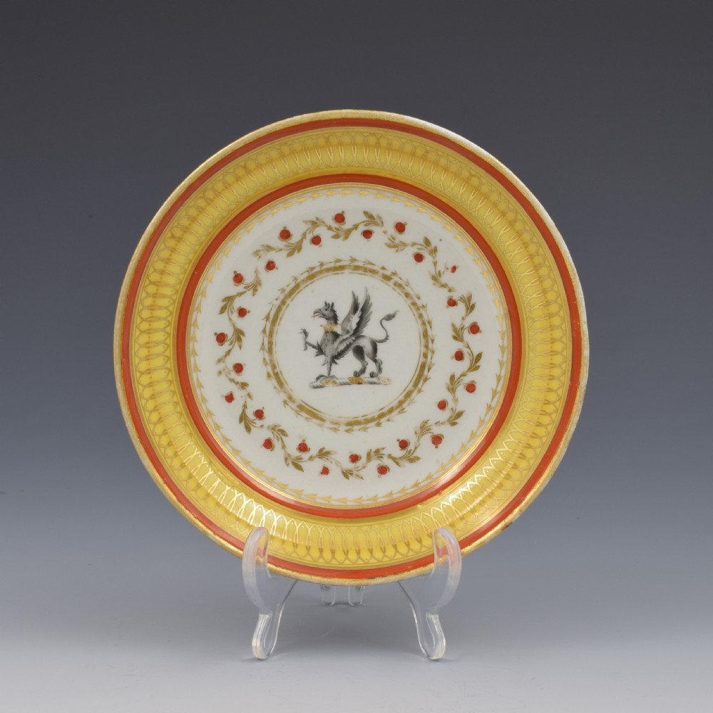Chamberlain's Worcester Porcelain Armorial Coffee Can & Saucer c.1805 View III
