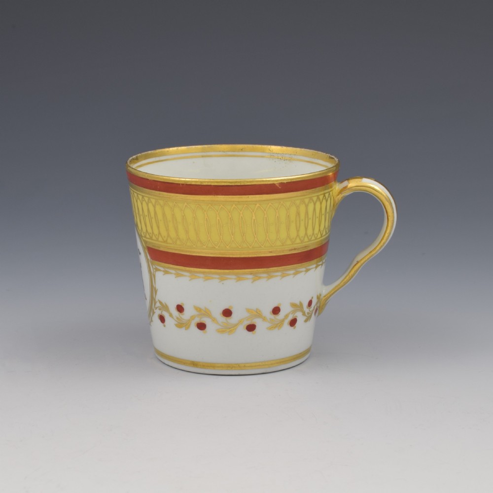 Chamberlain's Worcester Porcelain Armorial Coffee Can & Saucer c.1805 View IV