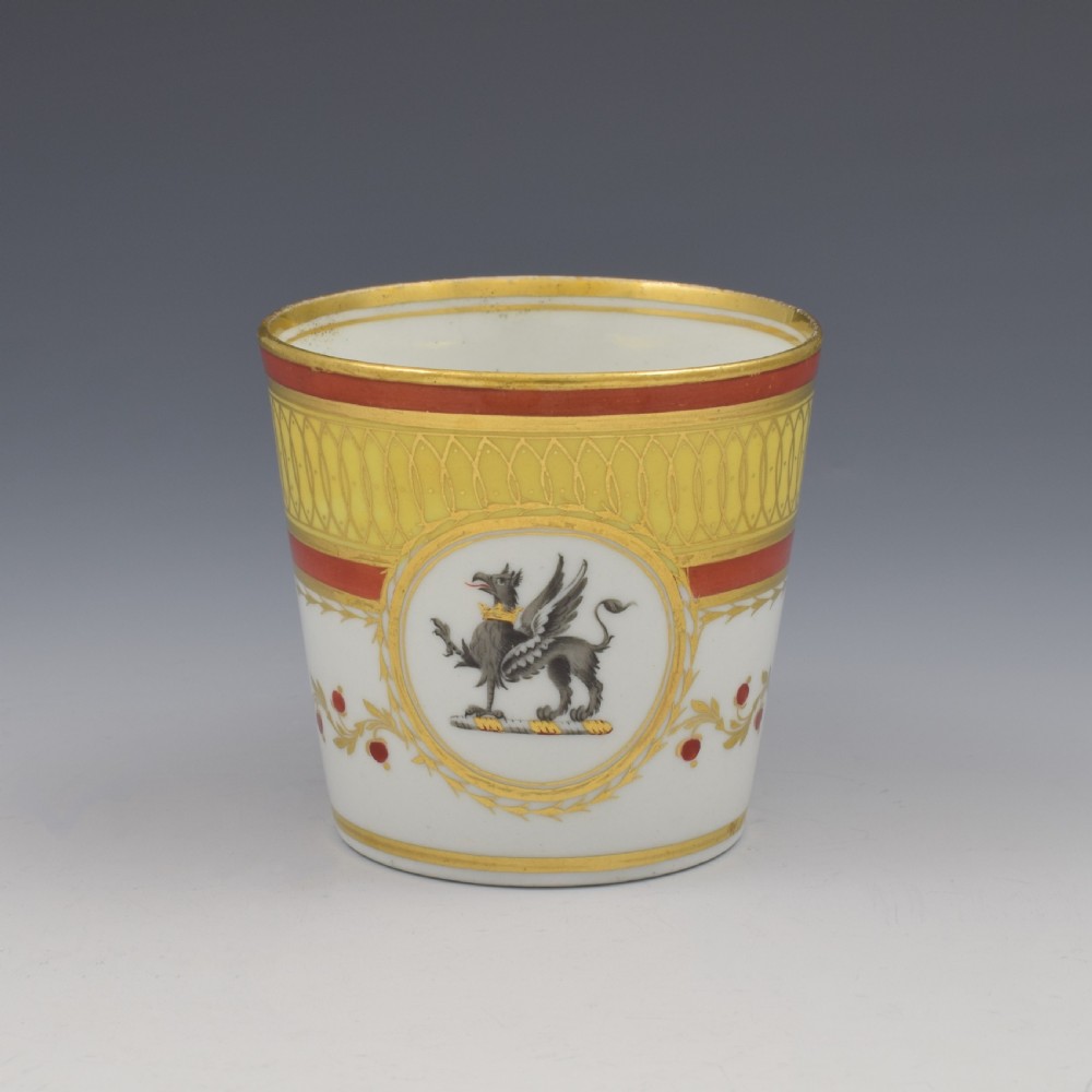 Chamberlain's Worcester Porcelain Armorial Coffee Can & Saucer c.1805 View V