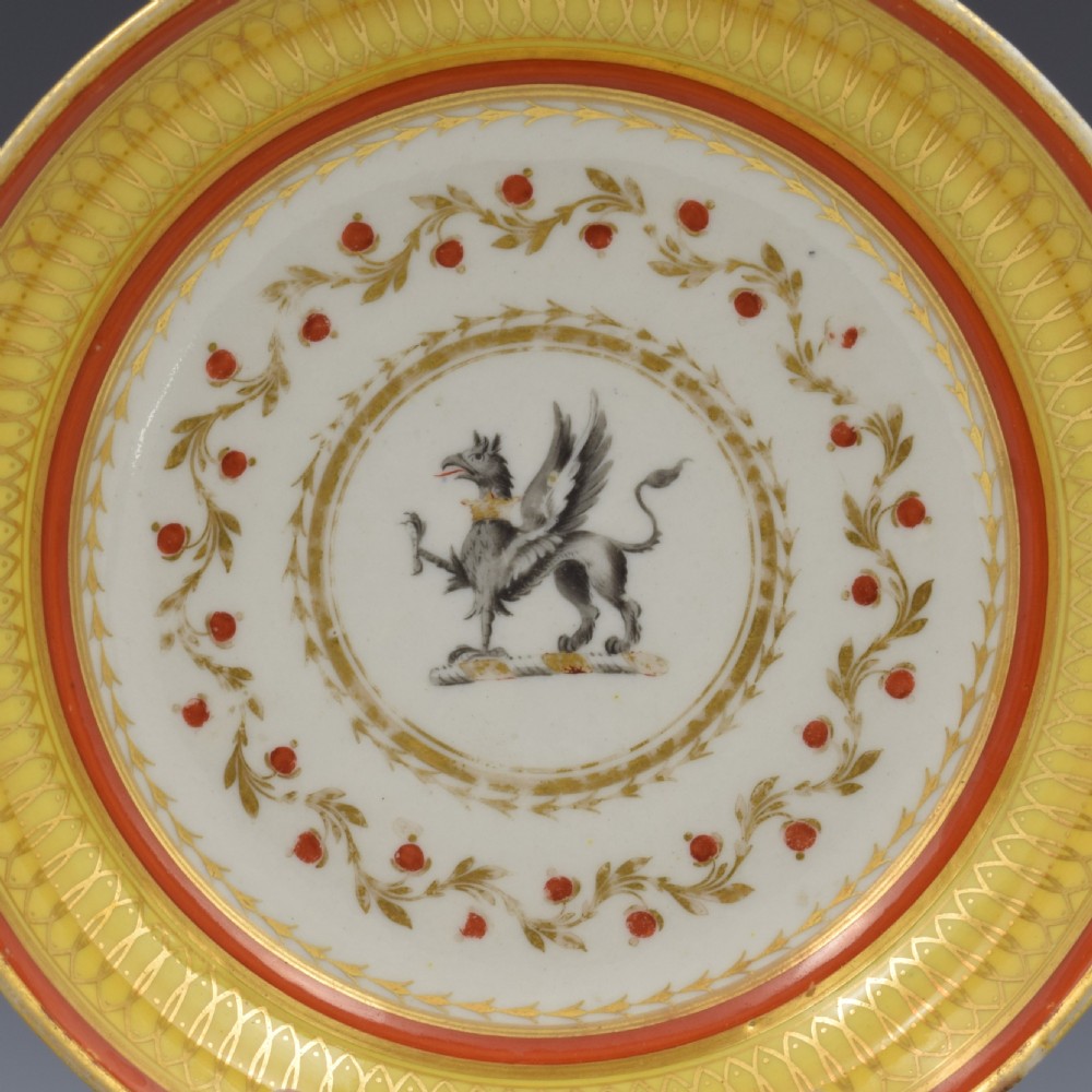Chamberlain's Worcester Porcelain Armorial Coffee Can & Saucer c.1805 View VIII