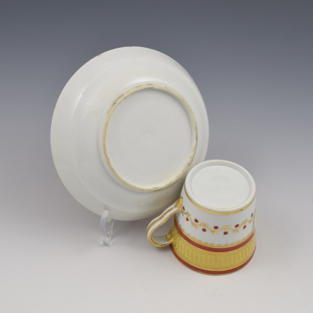 Chamberlain's Worcester Porcelain Armorial Coffee Can & Saucer c.1805 View XI