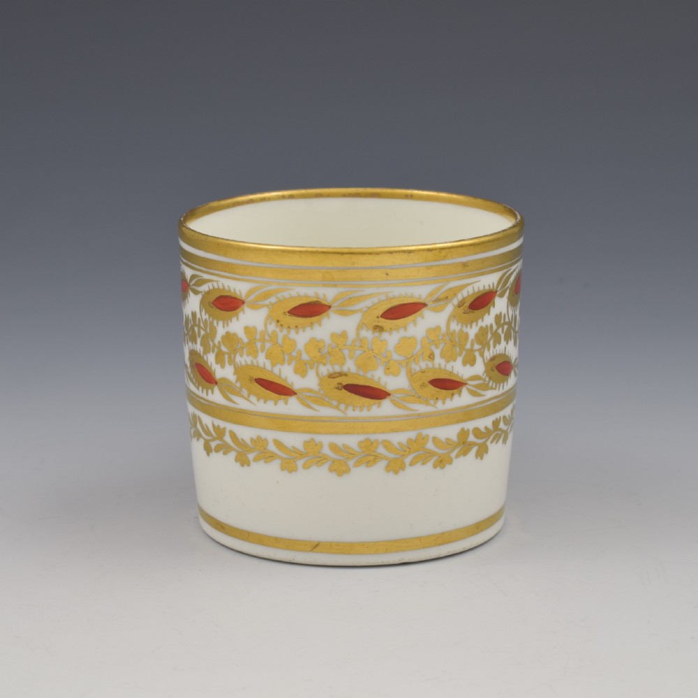 Georgian Coalport Porcelain Coffee Can French / Square Handle c.1805 View II