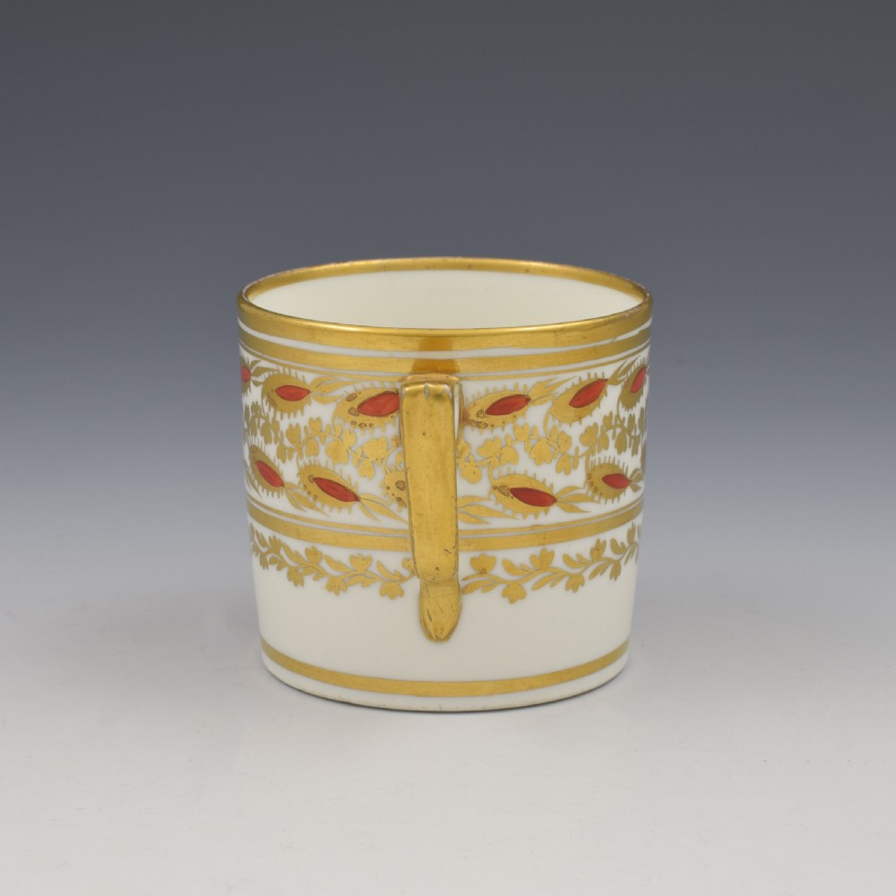 Georgian Coalport Porcelain Coffee Can French / Square Handle c.1805 View IV