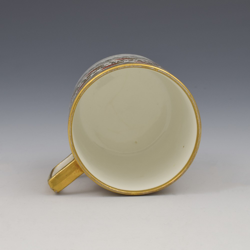 Georgian Coalport Porcelain Coffee Can French / Square Handle c.1805 View V