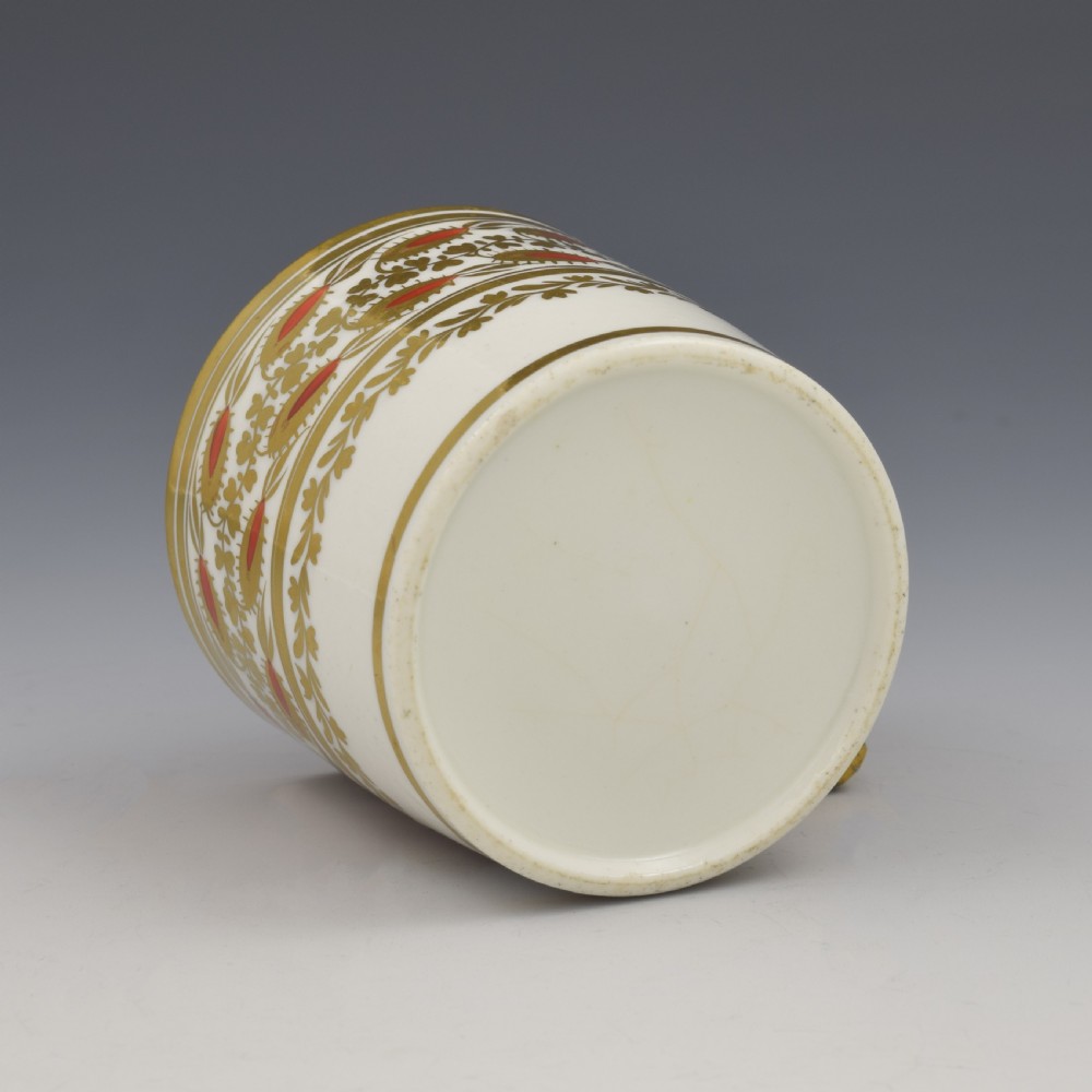 Georgian Coalport Porcelain Coffee Can French / Square Handle c.1805 View VI