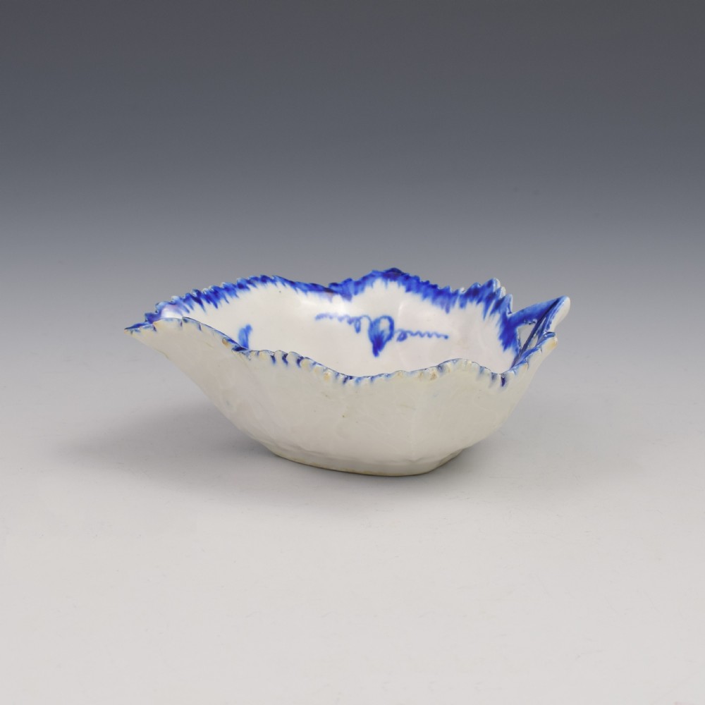 Rare Derby Porcelain Blue & White Vine Leaf Pickle Dish c.1770 View XVI