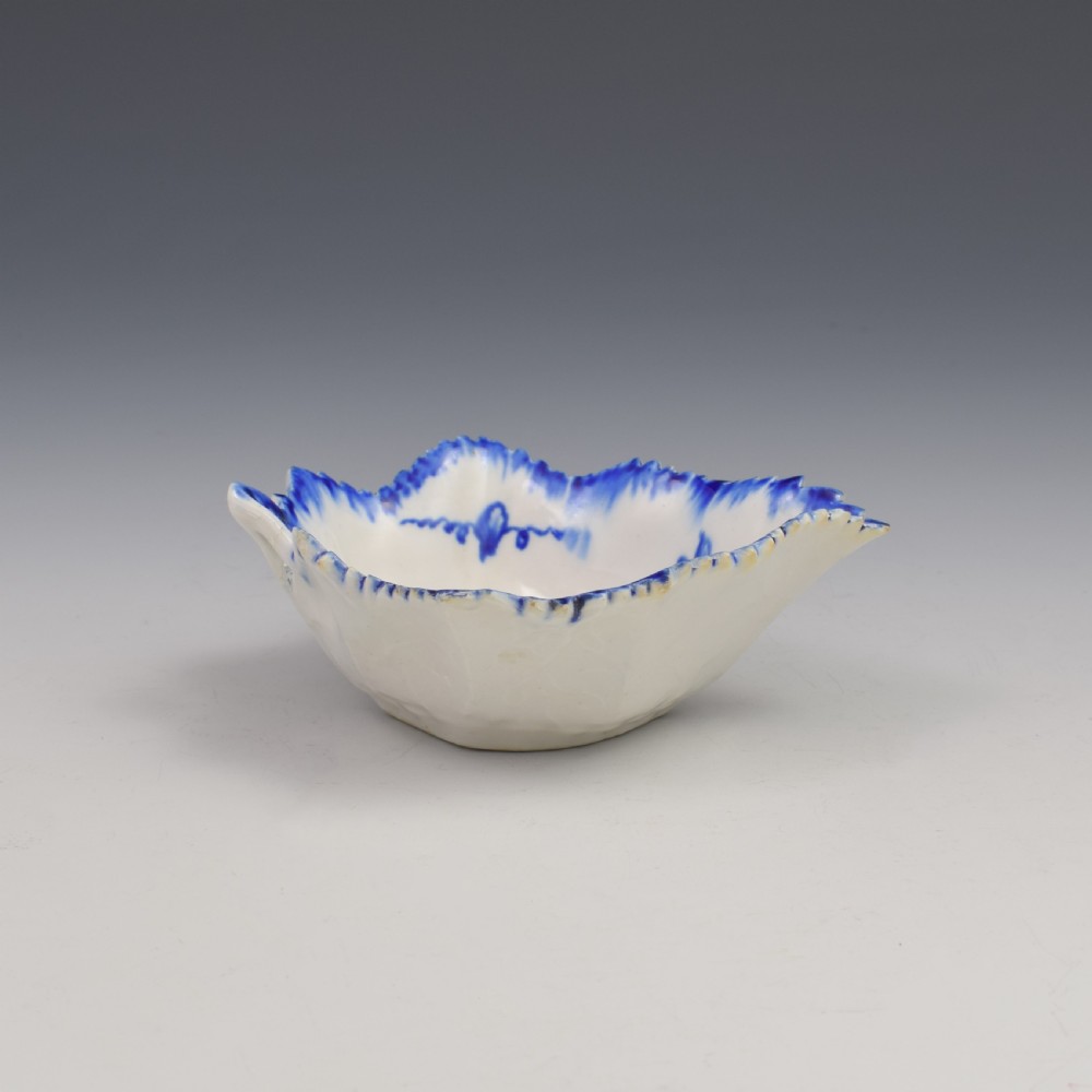 Rare Derby Porcelain Blue & White Vine Leaf Pickle Dish c.1770 View XVIII