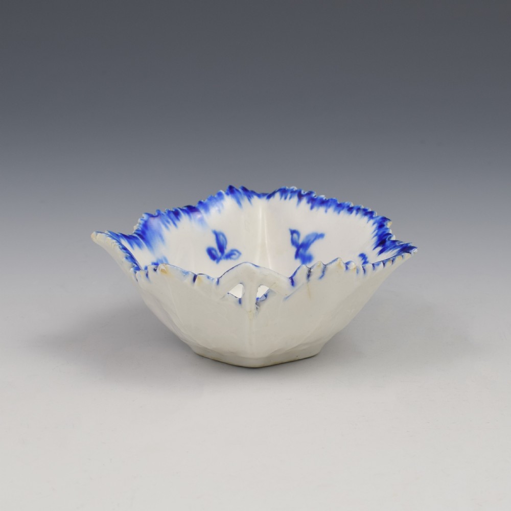 Rare Derby Porcelain Blue & White Vine Leaf Pickle Dish c.1770 View XIX