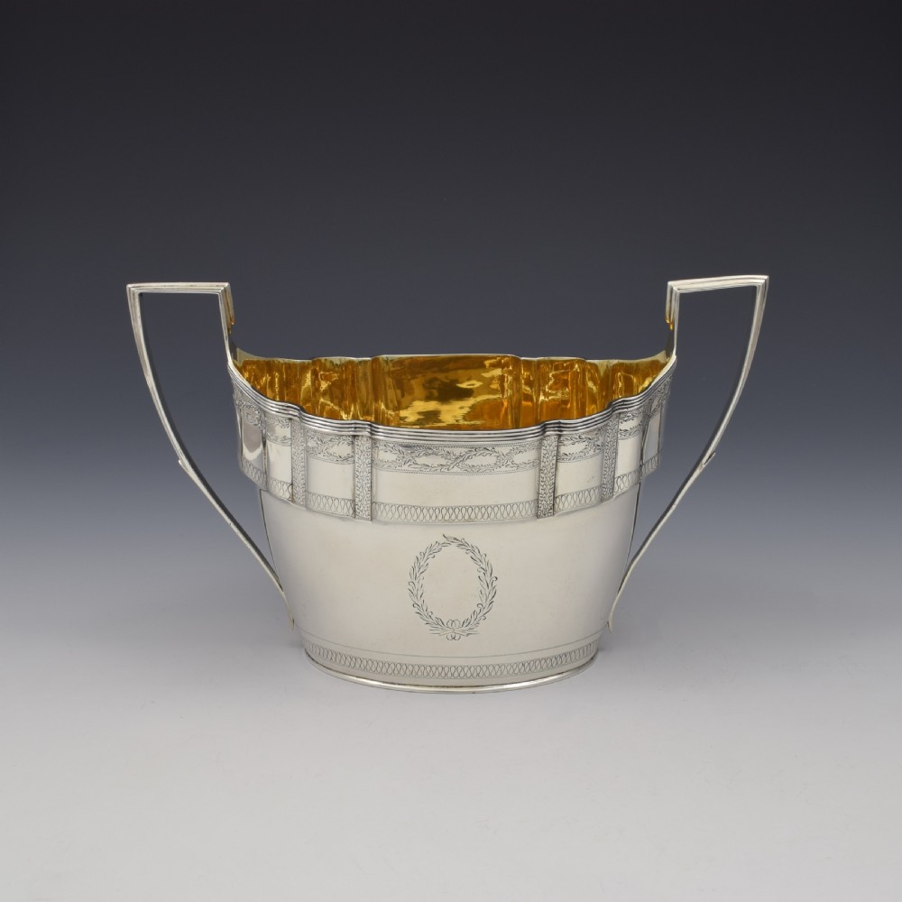 George III Large Silver Twin Handled Sugar Bowl / Bonbon Basket 1798 Georgian