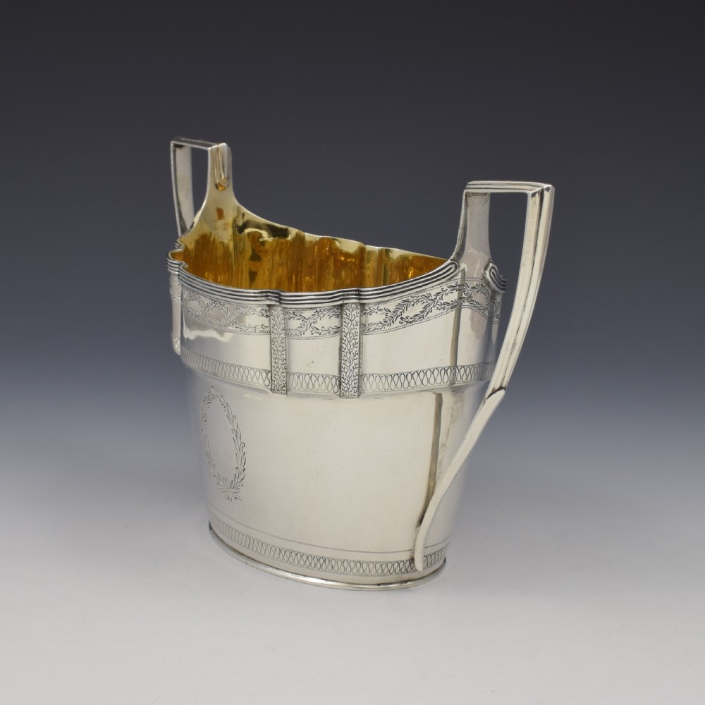George III Large Silver Twin Handled Sugar Bowl / Bonbon Basket 1798 Georgian View III