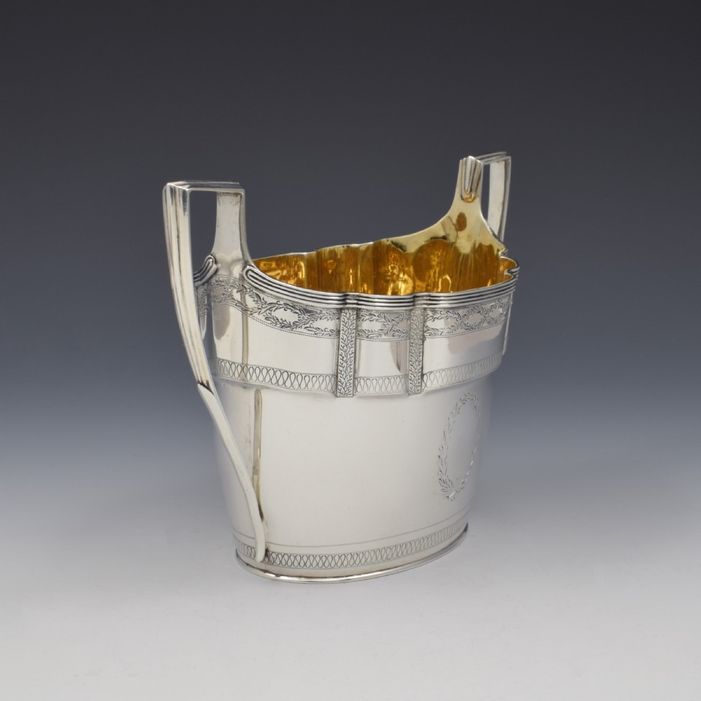 George III Large Silver Twin Handled Sugar Bowl / Bonbon Basket 1798 Georgian View V