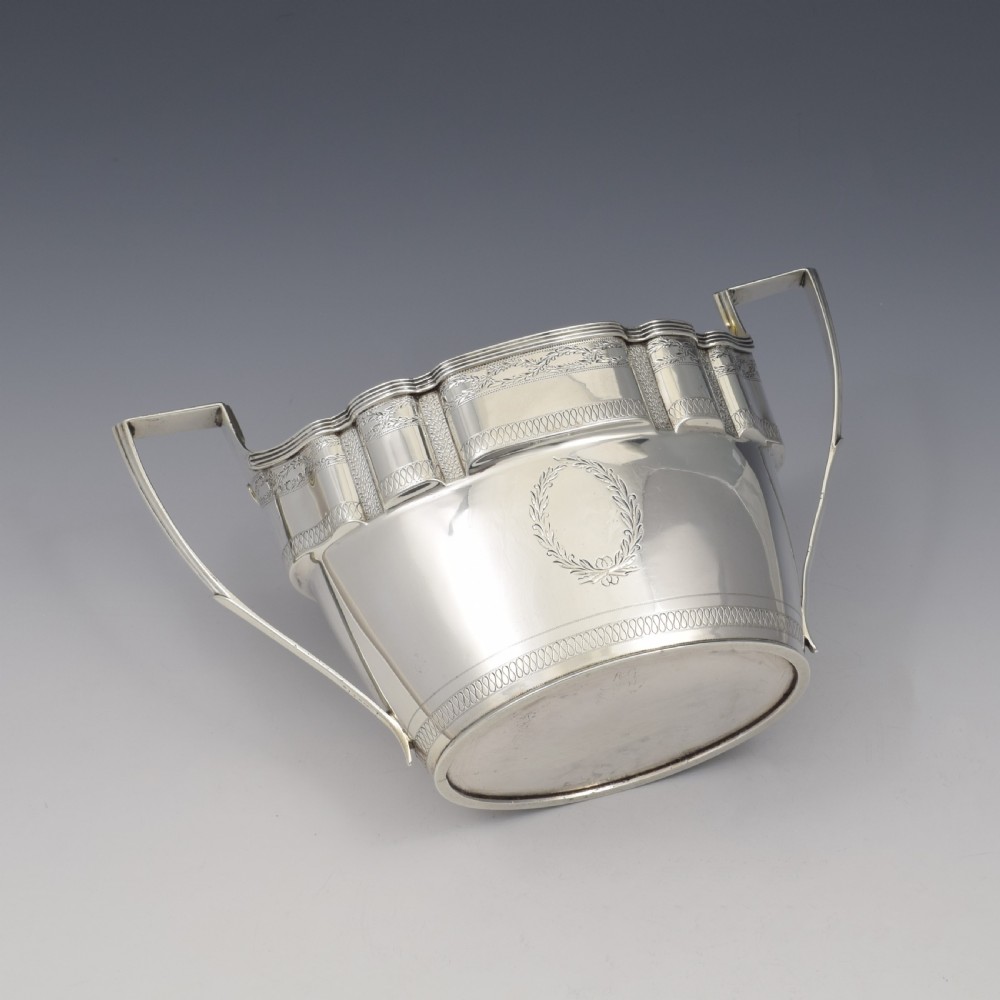 George III Large Silver Twin Handled Sugar Bowl / Bonbon Basket 1798 Georgian View XII