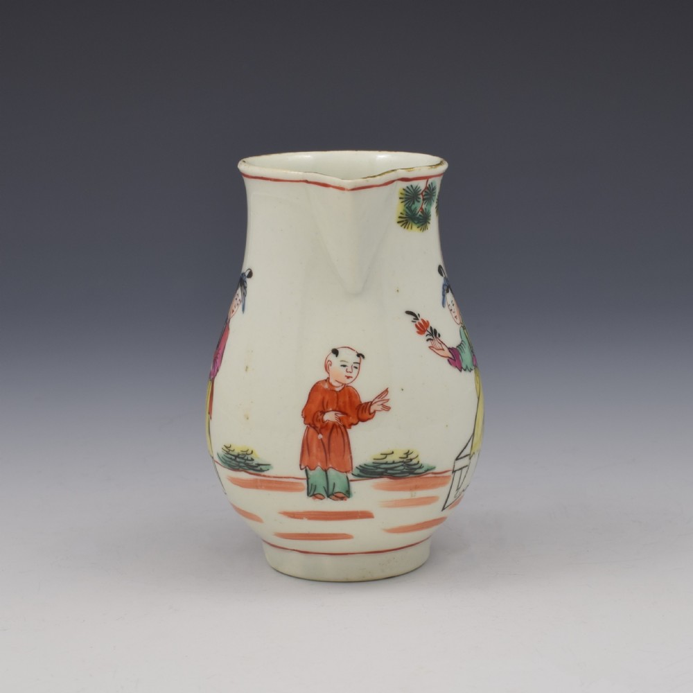 First Period Worcester Porcelain Mandarin Pattern Sparrow Beak Milk Jug c.1775 View III