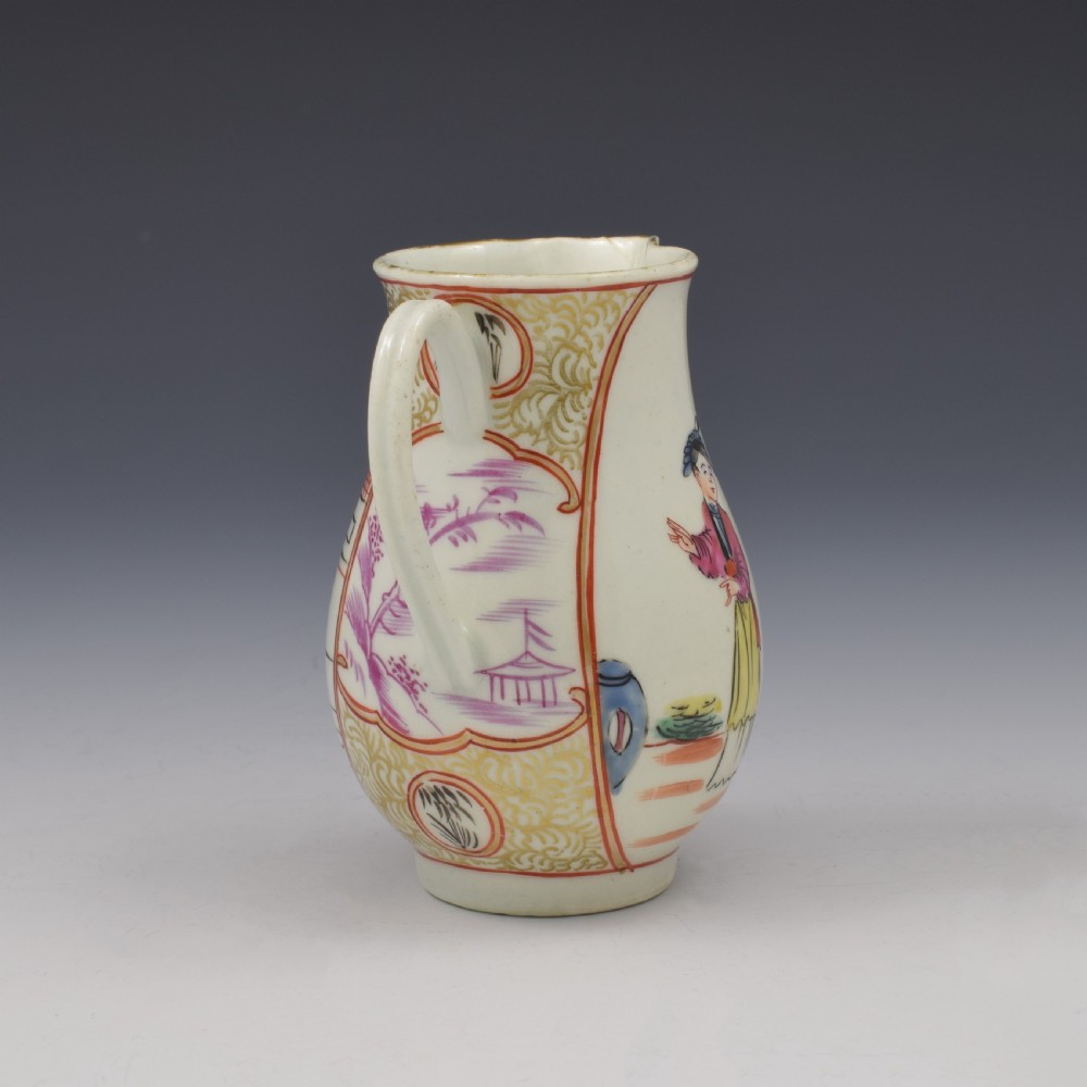 First Period Worcester Porcelain Mandarin Pattern Sparrow Beak Milk Jug c.1775 View VI