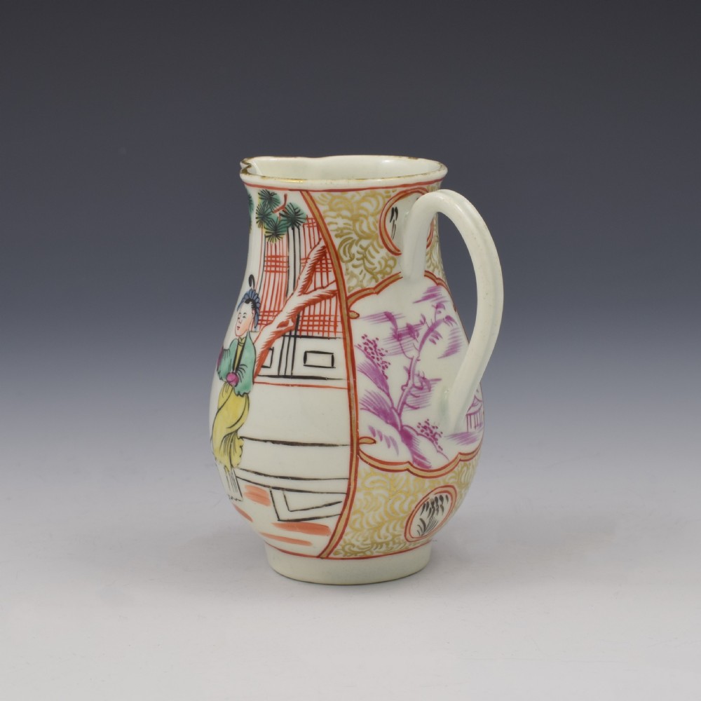 First Period Worcester Porcelain Mandarin Pattern Sparrow Beak Milk Jug c.1775 View VIII