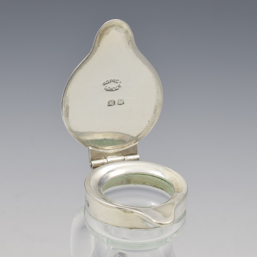 Fine Asprey & Co. Silver Mounted Glass Whisky Noggin View VI