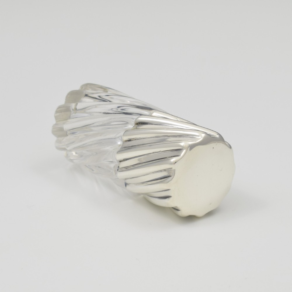 Victorian Spiral Fluted Silver & Cut Glass Scent Perfume Bottle Sampson Mordan & Co. View VII