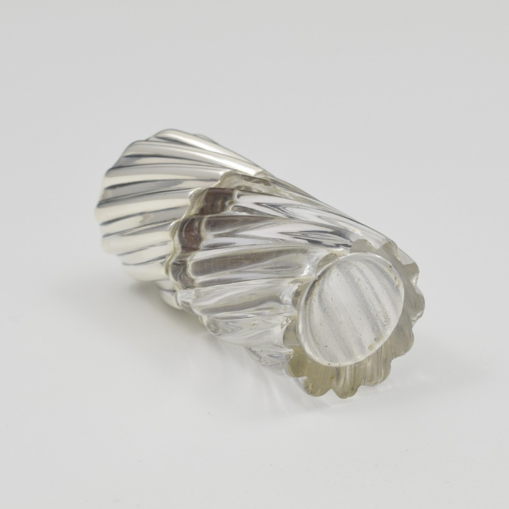 Victorian Spiral Fluted Silver & Cut Glass Scent Perfume Bottle Sampson Mordan & Co. View VIII