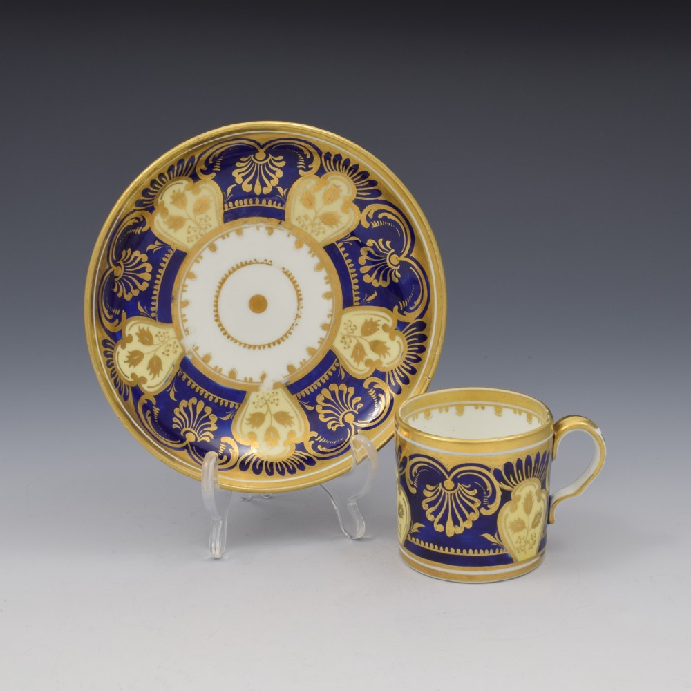 Rare Davenport Porcelain Small Coffee Can & Saucer c.1830