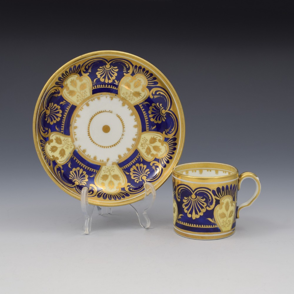 Rare Davenport Porcelain Small Coffee Can & Saucer c.1830 View II