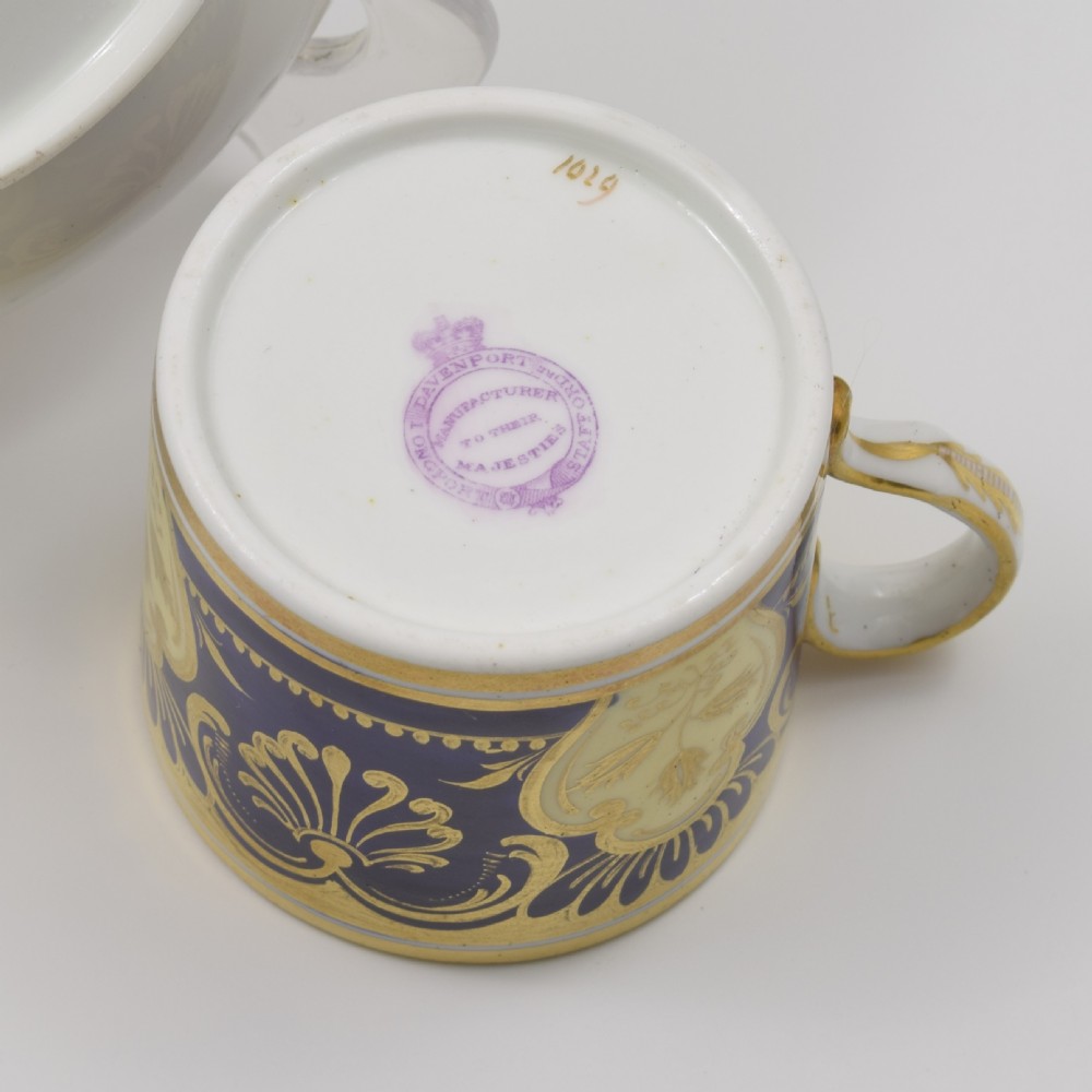 Rare Davenport Porcelain Small Coffee Can & Saucer c.1830 View XI