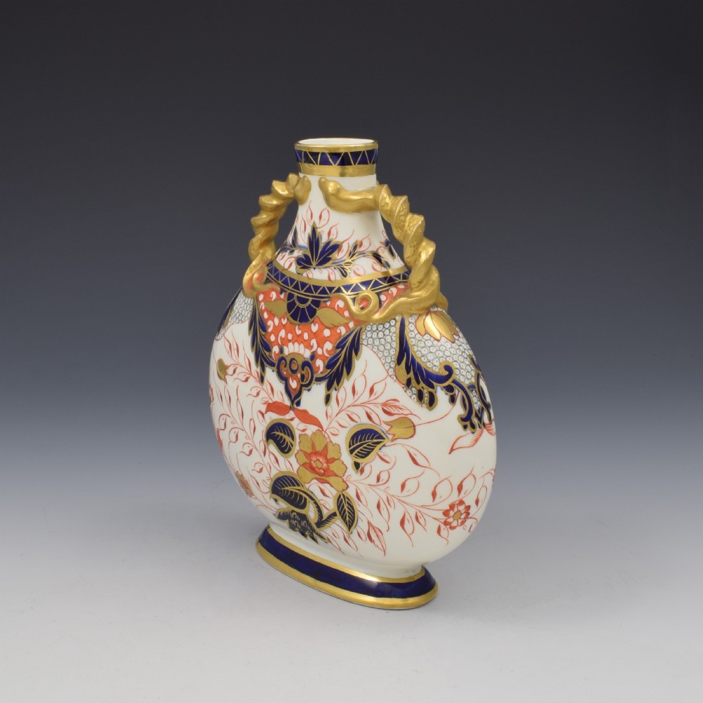 Fine Victorian Davenport Porcelain Imari Moon Flask Vase c.1880 View II