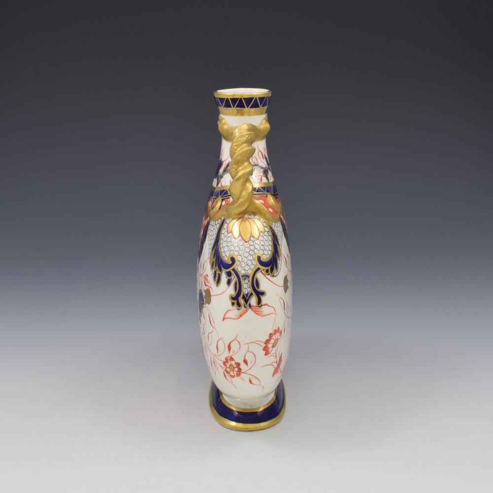 Fine Victorian Davenport Porcelain Imari Moon Flask Vase c.1880 View III