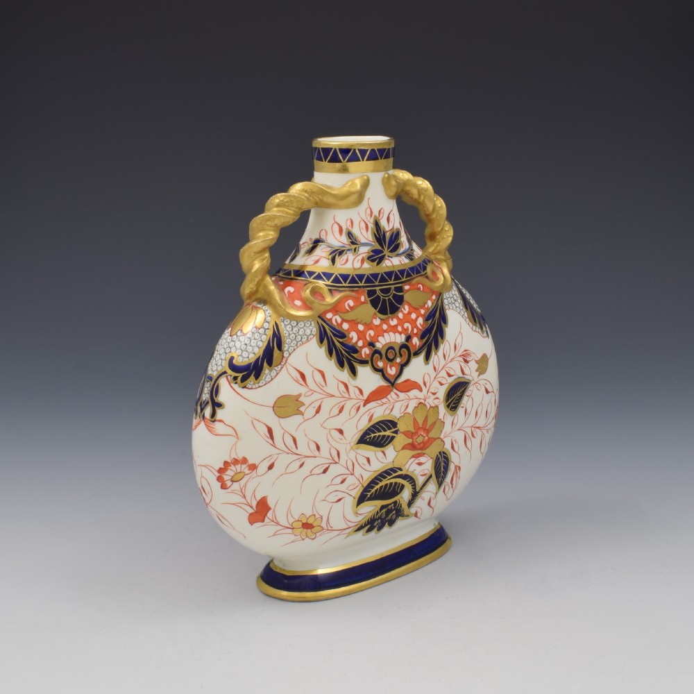 Fine Victorian Davenport Porcelain Imari Moon Flask Vase c.1880 View IV