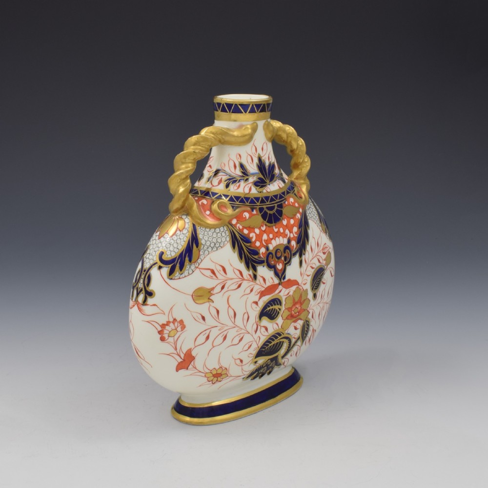 Fine Victorian Davenport Porcelain Imari Moon Flask Vase c.1880 View VI