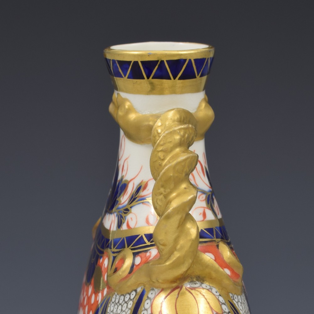 Fine Victorian Davenport Porcelain Imari Moon Flask Vase c.1880 View VIII
