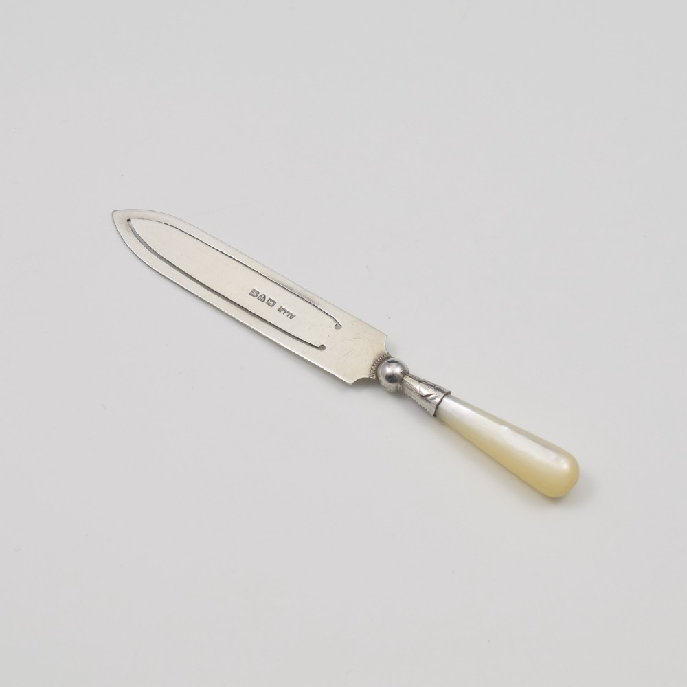 Antique Mother Of Pearl & Silver Bookmark Adie & Lovekin Chester 1922