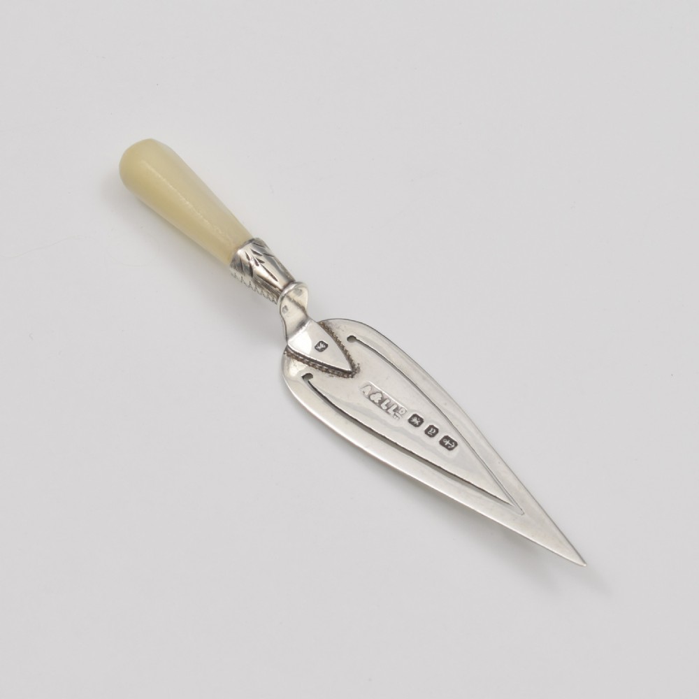 Victorian Novelty Trowel Mother Of Pearl & Silver Bookmark Adie &Lovekin View II