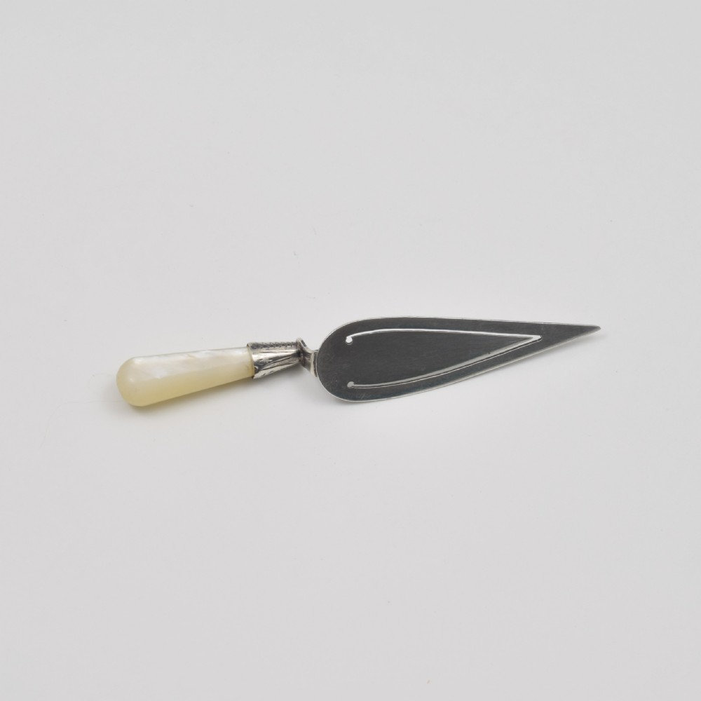 Victorian Novelty Trowel Mother Of Pearl & Silver Bookmark Adie &Lovekin View IV