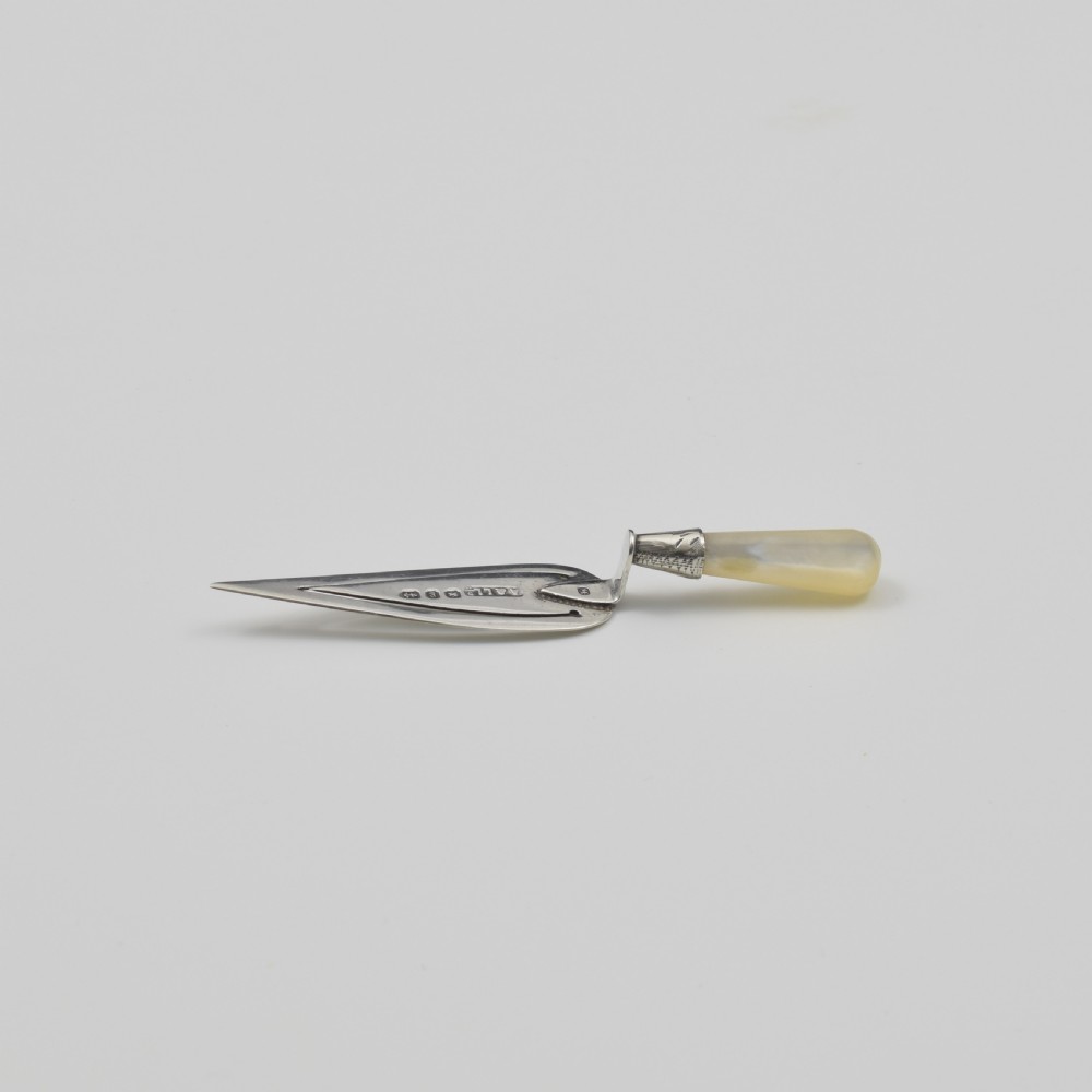 Victorian Novelty Trowel Mother Of Pearl & Silver Bookmark Adie &Lovekin View IX