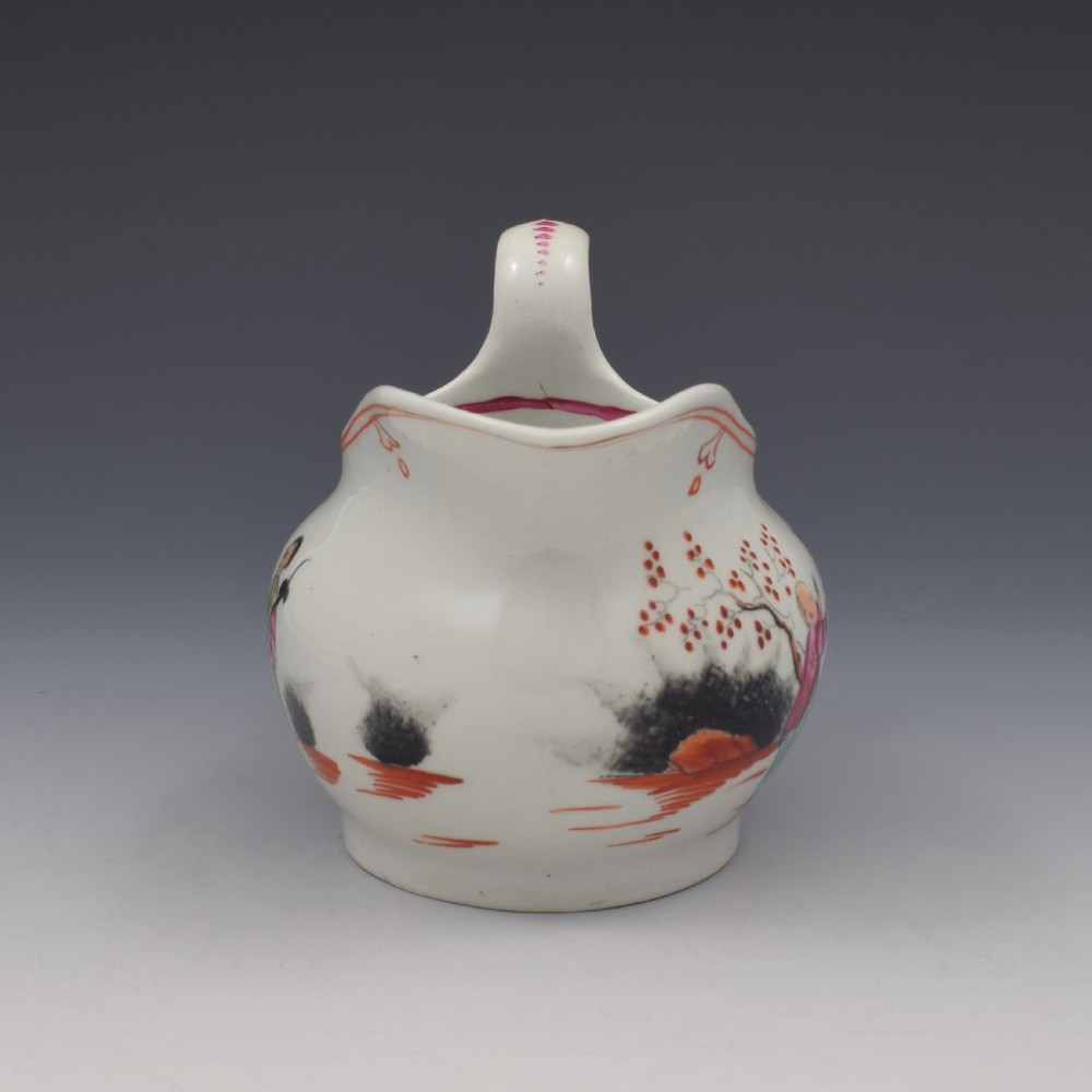 Georgian New Hall Porcelain Cream / Milk Jug Boy & Butterfly Pattern 421 View IV