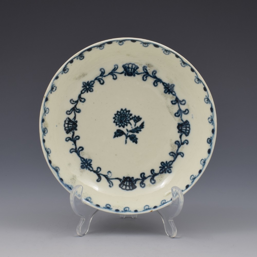 Liverpool Pennington Porcelain Tea Bowl & Saucer Scallop Shell & Flower Pattern c.1775 View II