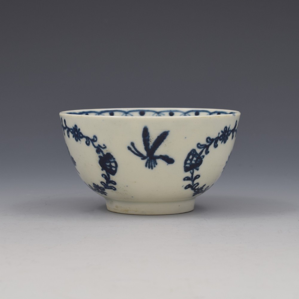 Liverpool Pennington Porcelain Tea Bowl & Saucer Scallop Shell & Flower Pattern c.1775 View IV