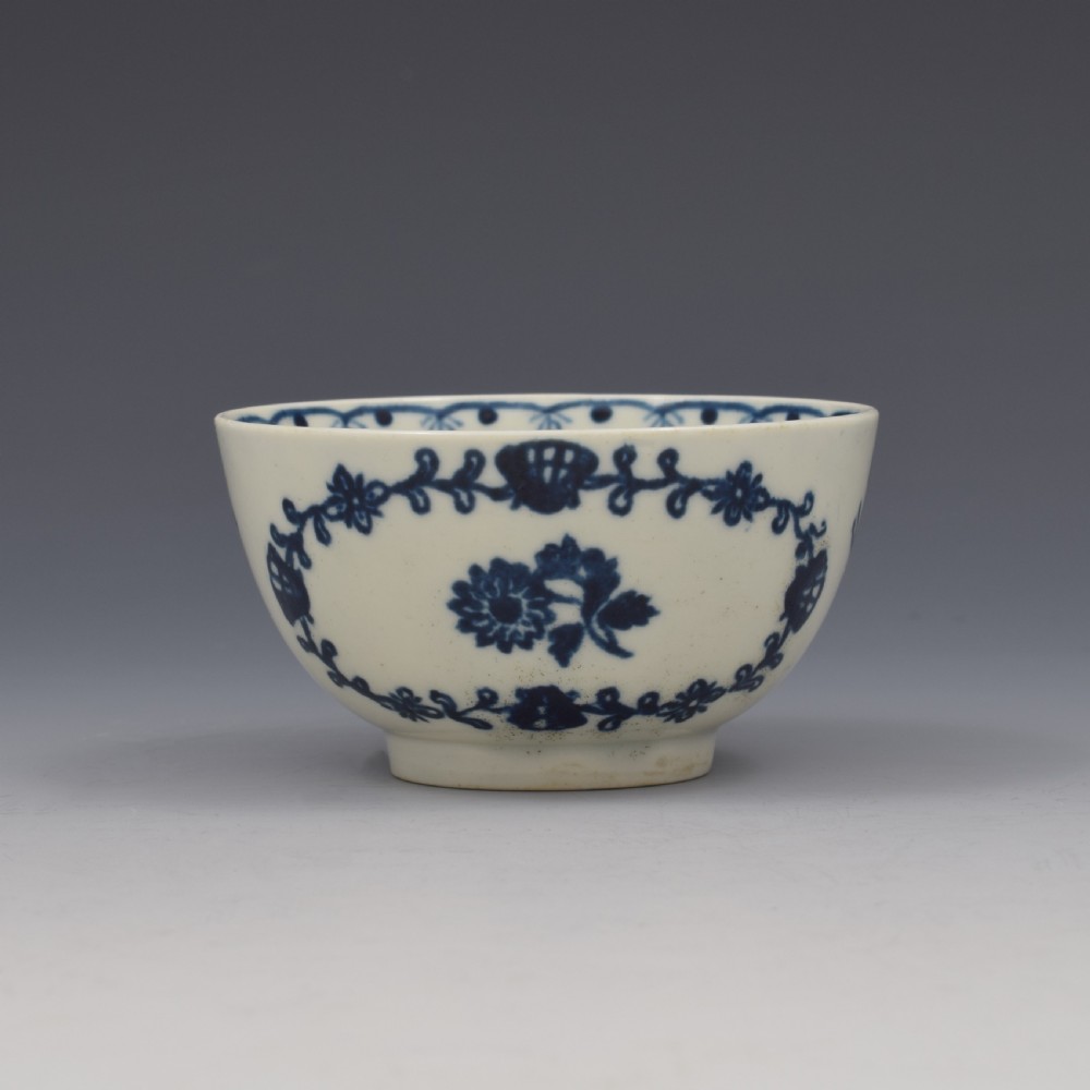 Liverpool Pennington Porcelain Tea Bowl & Saucer Scallop Shell & Flower Pattern c.1775 View V