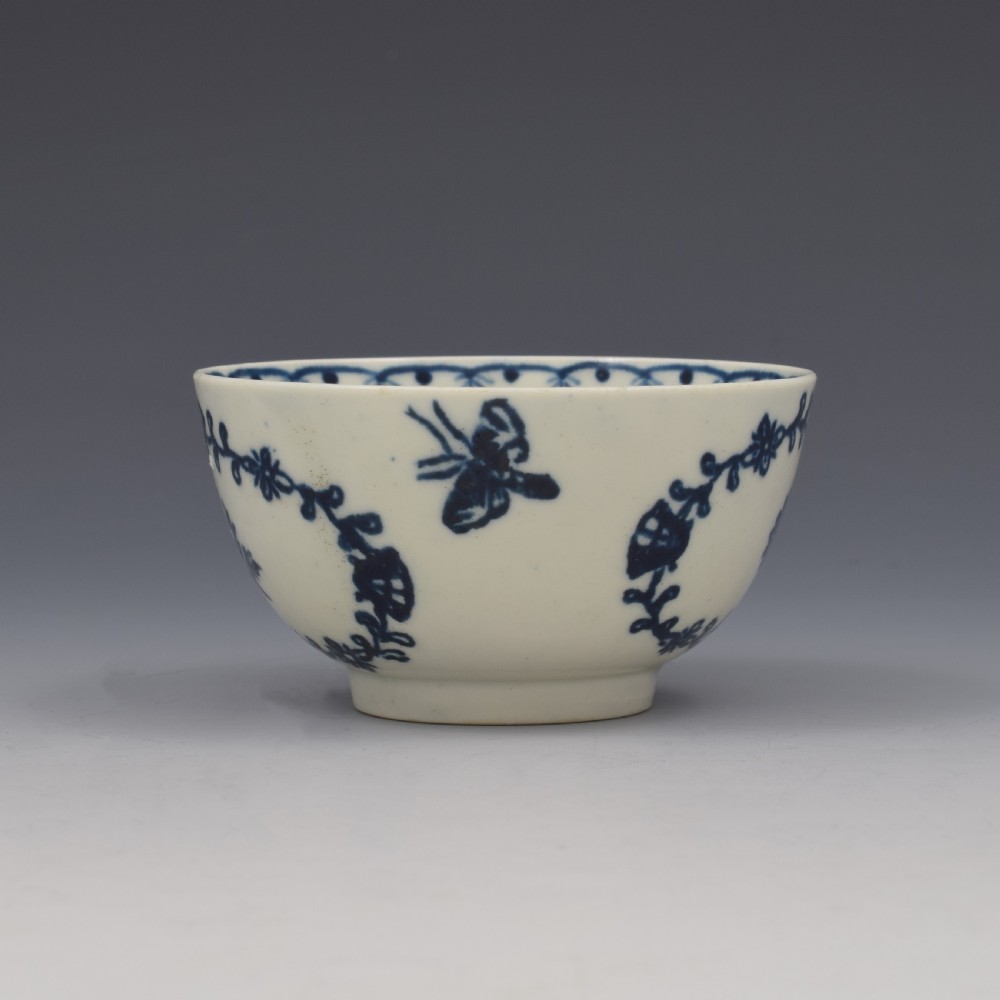 Liverpool Pennington Porcelain Tea Bowl & Saucer Scallop Shell & Flower Pattern c.1775 View VI