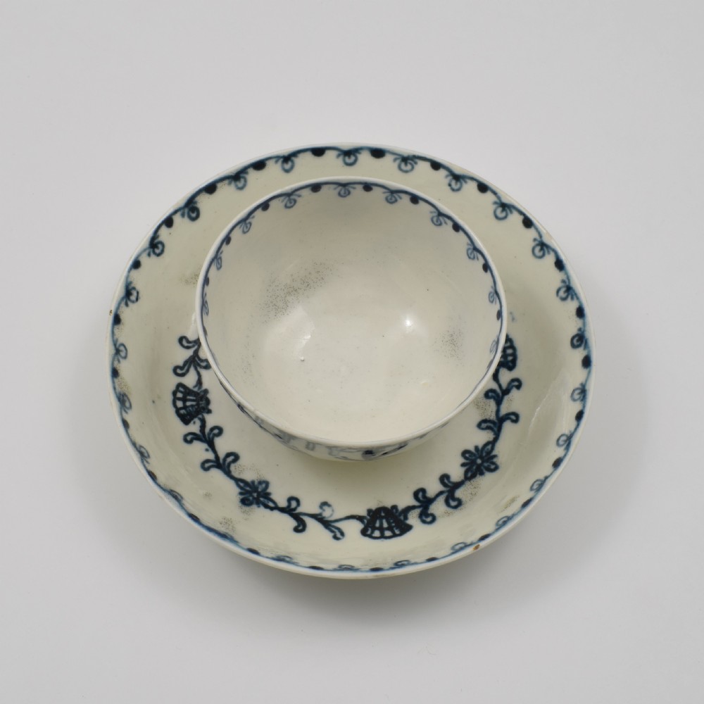 Liverpool Pennington Porcelain Tea Bowl & Saucer Scallop Shell & Flower Pattern c.1775 View VIII