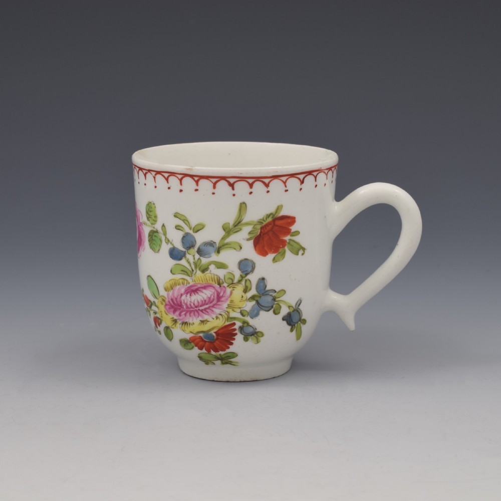 Bow Porcelain Floral Coffee Cup c.1760-1765
