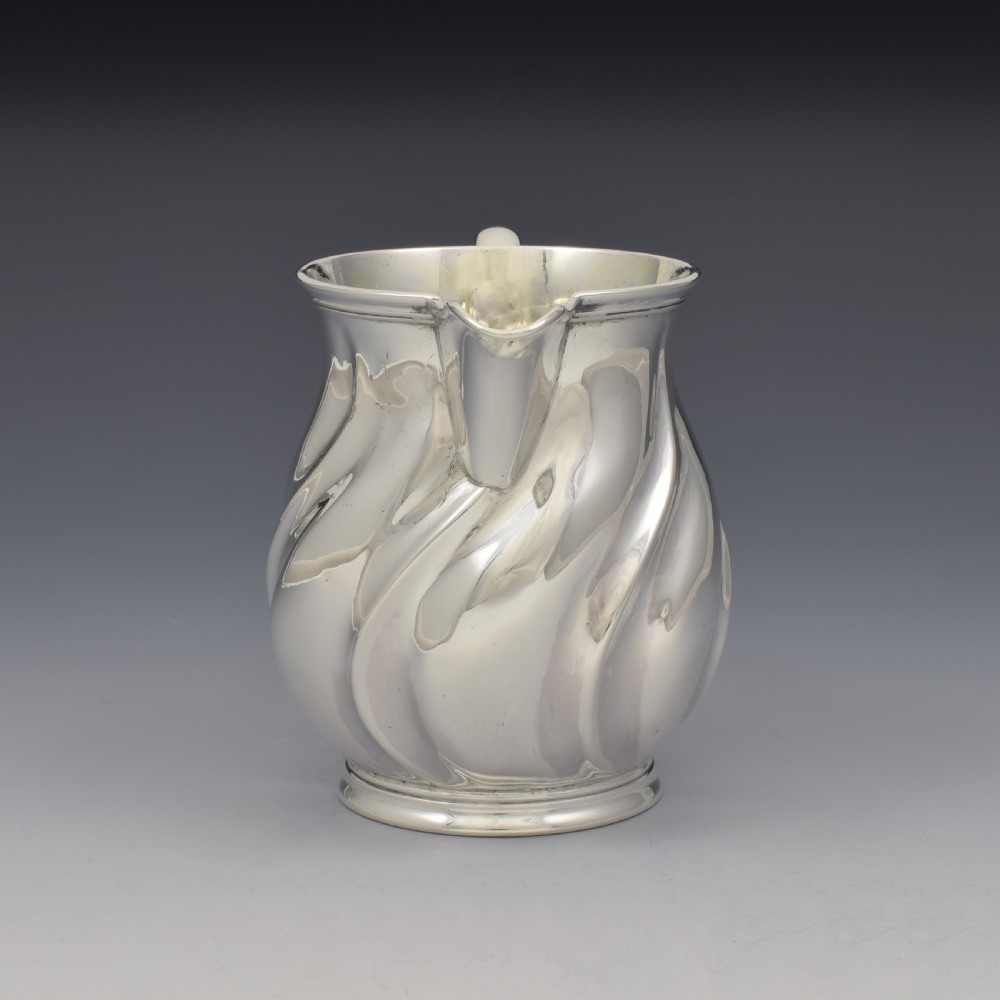 Unusual William IV Spiral Fluted Wrythen Silver Milk / Cream Jug View V
