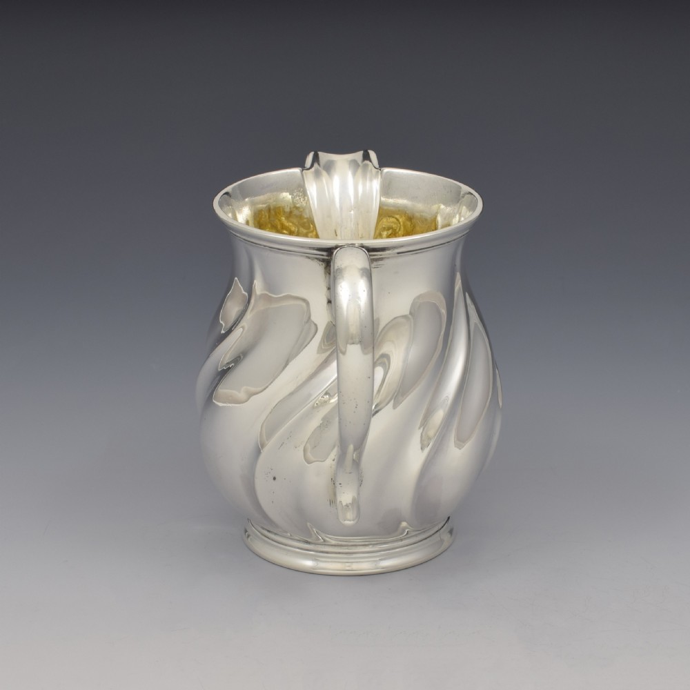Unusual William IV Spiral Fluted Wrythen Silver Milk / Cream Jug View VI