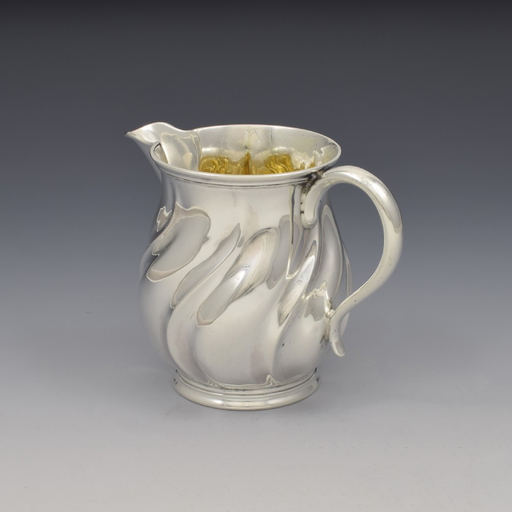 Unusual William IV Spiral Fluted Wrythen Silver Milk / Cream Jug View VII